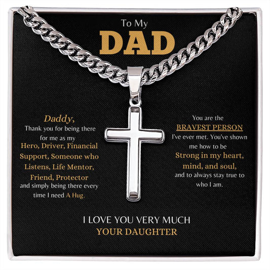 To my Dad- Cross Necklace